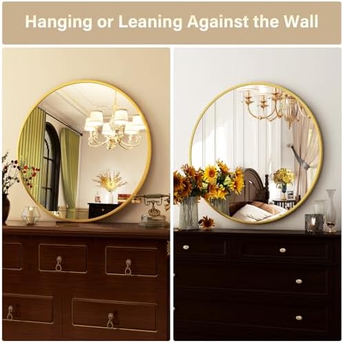HARRITPURE 24 Inch Round Mirror Gold Circle Bathroom Mirror - Image 6