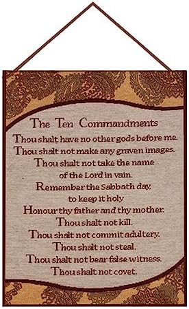 Manual Inspirational Collection 13 X 18-Inch Wall Hanging with Frame, Ten Commandments by Manual+Woodworker