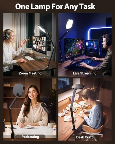 LitONES Remote LED Desk Lamp with Clamp, 2000LM, 30 Modes, Metal Arm - Image 2