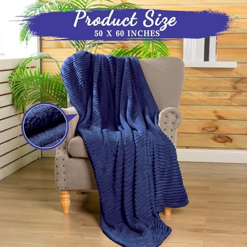 Buryeah 24 Pcs Flannel Blankets Bulk,Fall Outdoor Wedding, Navy - Image 3