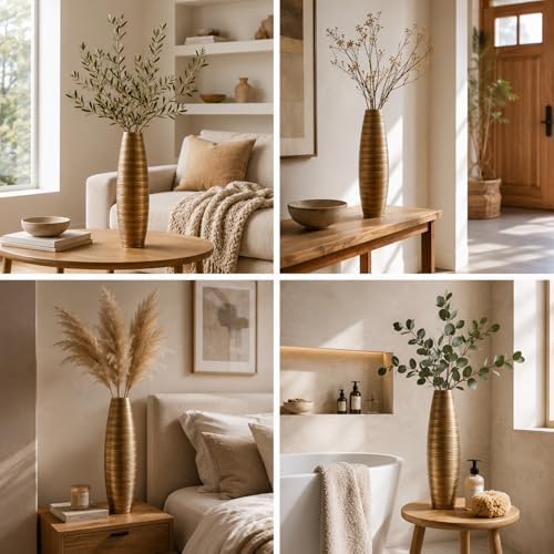 Leewadee Large Floor Vase 20 inches Polyresin for Pampas Grass, Dried Flowers - Image 6