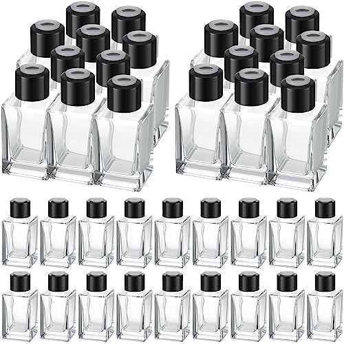 Umigy 50 Set Glass Diffuser Bottles Reed Diffuser Empty Jars Clear Fragrance Bottle with Black Caps 50ml 1.7 oz Essential Oil Jars for DIY Fragrance by Umigy