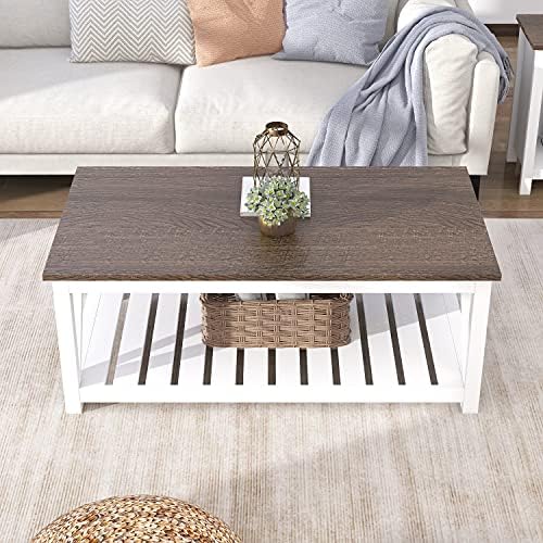 ChooChoo 40" Farmhouse Coffee Table with A-Frame Design for Living Room - Image 3