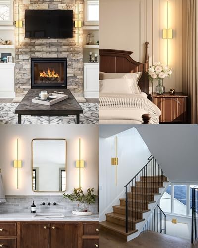 Battery Powered Wall Sconce Set of Two: Gold Wireless Rechargeable Wall Lights with Touch and Remote Control, 360°Rotatable 4CCT Dimmable Cordless Scone Lighting Decor for TV Wall Bedroom Bathroom - Image 6