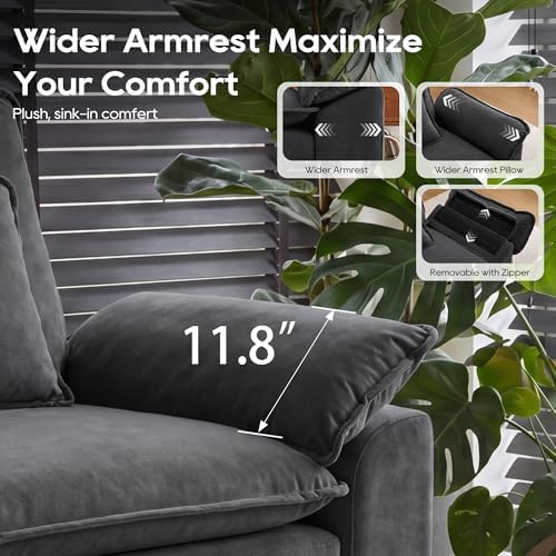 URRED Oversized Modular Sectional Sofa，Dark Gray：122" U Shaped - Image 6
