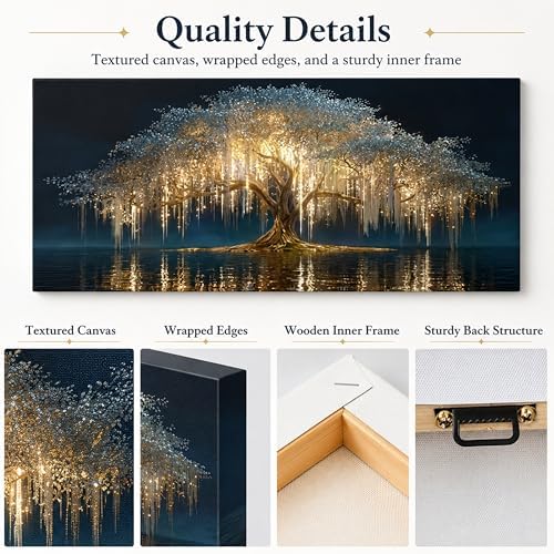 MBFKVFE Large Tree of Life Canvas Wall Art, 20x40 Inch - Image 5