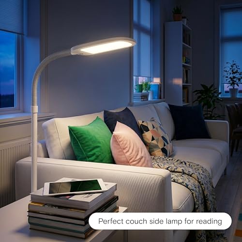 Brightech Litespan LED 2nd Edition Reading Floor Lamp with Cool, Soft & Warm White LED's - Built-in Dimmer - Adjustable Design Pivots in Any Direction - Energy Saving 12 Watts - Alpine White - Image 7