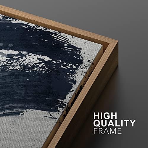 SIGNWIN Framed Canvas Print Wall Art Set Black Gray Pastel Paint Stroke Spiral Ring Abstract Shapes Illustrations Modern Minimal Decorative for Living Room, Bedroom, Office - 16"" x24 x2 Natural - Image 4