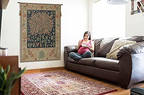 William Morris Pastel Tree of Life Tapestry Wall Hanging 29 x 21 in - Image 7