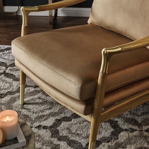 Modway Langford Stain-Resistant Performance Velvet Armchair – Mid Century Modern Velvet Chair with Wood Frame – Upholstered Accent Chair for Living Room or Bedroom - Image 5
