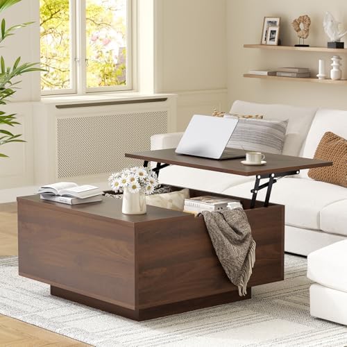 FABATO 31.5'' Lift Top Coffee Table Wood Center Table with Storage, Walnut by FABATO