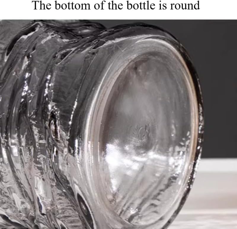 Handmade Glacier Patterned Glass Vase with Simple Style Irregular Shape and Innovative Home Decoration (Grey 9in) - Image 6