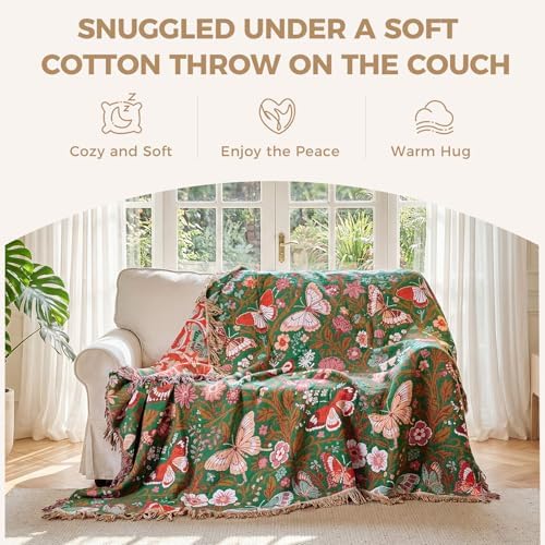 LUTBM Boho Throw Blanket for Couch 50"x60", Cotton Decorative Bed Throws - Image 4
