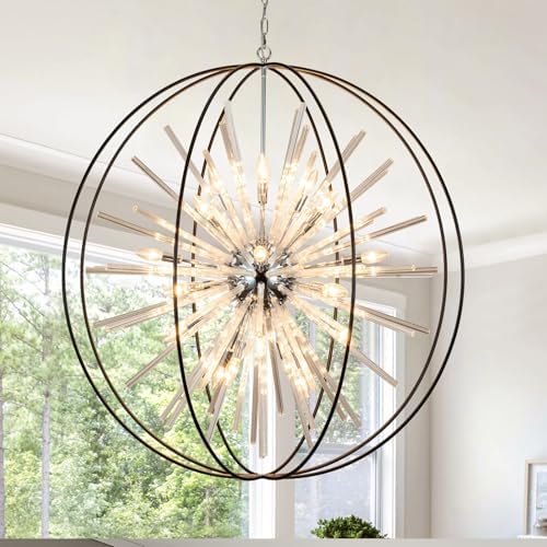 Vezzio Modern Extra Large Crystal Chandeliers for High Ceilings by Vezzio