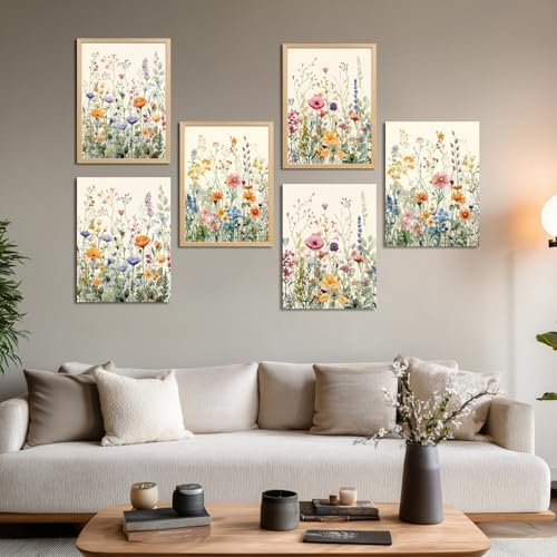 LLEEMPI Framed Colorful Floral Wall Art Set of 3, 16x24 Canvas Prints - Image 6