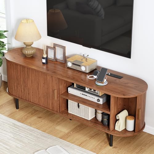ComfyCorner 63" Mid Century Modern TV Stand with Sliding Doors for 65" TV - Image 3