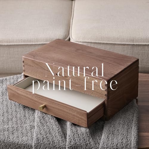 Beexchange Black Walnut Wooden Jewelry Box - Allwood, Handcrafted, Classic Jewelry Box. Jewelry boxes & organizers for Women, Men, and Girls (Double-Layer) - Image 6