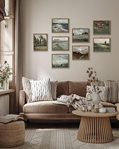 InSimSea Framed Canvas Wall Art, Vintage Decor - Classical Scenery, Vast Grassland Painting - Living Room, Bedroom, Bathroom Wall Decor - 8"x10" - Image 2