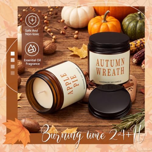 Landhoow 12 Pcs Fall Scented Candle Gifts Set for Women, Fall-Minimalist - Image 2