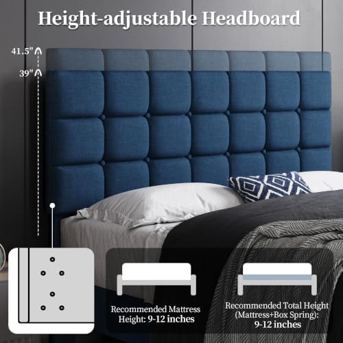 Yaheetech Queen Size Upholstered Tufted Bed Frame with Headboard - Image 5