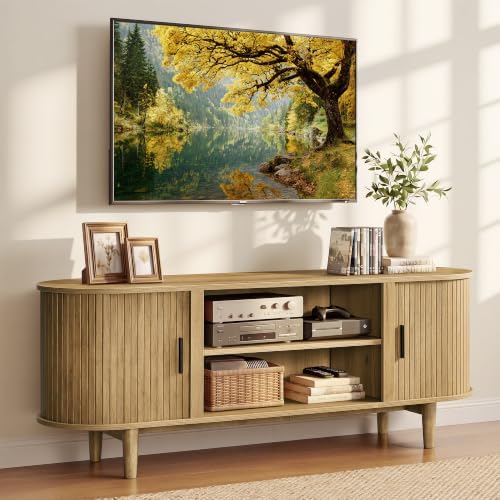 VASAGLE 58 Inch TV Stand, Mid Century Entertainment Center with Storage by VASAGLEbySONGMICSHOME