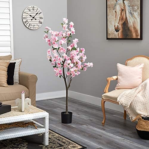 Nearly Natural 5ft. Cherry Blossom Artificial Tree - Image 4