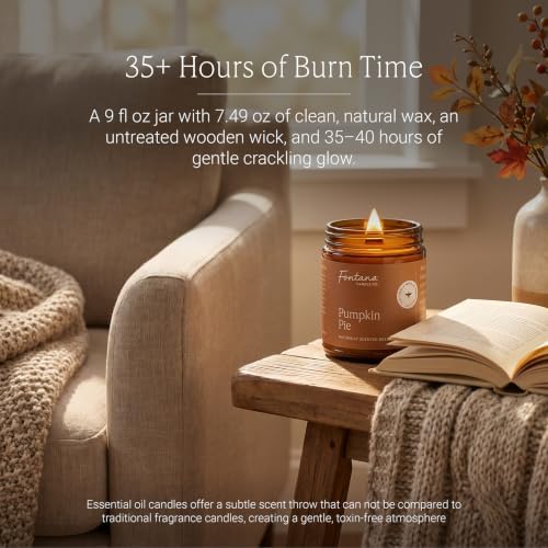 Fontana Candle Co Wood Wick Beeswax Candle, Pumpkin Pie - Image 3