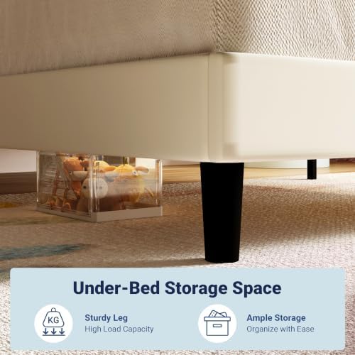 Allewie Twin Platform Bed Frame with Velvet Upholstered Headboard - Image 5