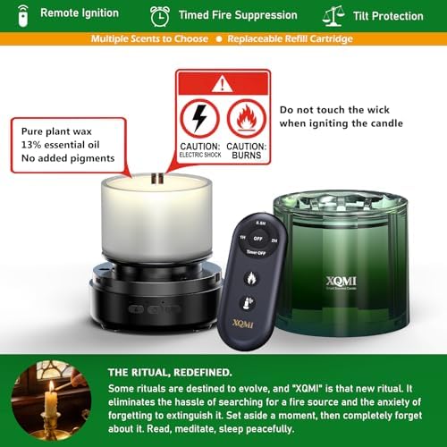 Scented Candle with Remote Ignite,Smart Scented Candle with Multiple Protection Functions,Highly Scented & Long Lasting(Burning 35H,North American Pine Needles) - Image 3