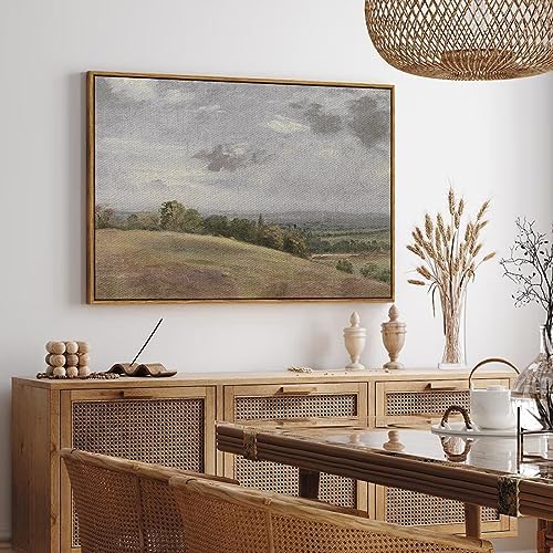 InSimSea Framed Canvas Wall Art, Vintage Decor - Coastal Landscape, Seaside Painting - Rustic Decorations for Living Room & Bedroom, 24"x36" - Image 3