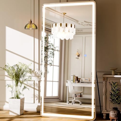 LED Full Length Mirror 71x32 inch Oversized Body Mirrors with Lights by GLSLAND