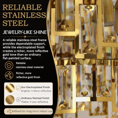 Gold Crystal Chandelier Lighting for Dining Rooms Bedroom - Image 4