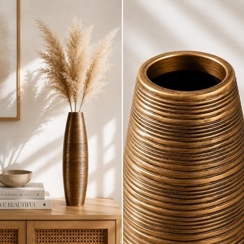 Leewadee Large Floor Vase 20 inches Polyresin for Pampas Grass, Dried Flowers - Image 7