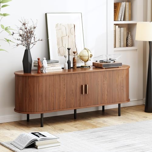 ComfyCorner 55" Mid Century Modern TV Stand with Sliding Doors for 60" TV - Image 6