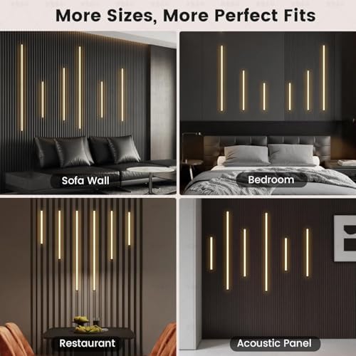 6-Lights LED Recessed Lighting Wall Panel Lights,Self-Adhesive Wood Slat Wall Panel Strip Light,4000K Touchable Switch Dimmable LED Aluminum Channel lamp,Under Cabinet Light(39in+31.5in+23.6in) - Image 7