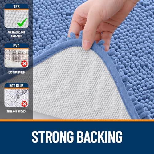 OLANLY Bathroom Rugs 35x24, Extra Soft Absorbent Chenille Bath Rugs - Image 6