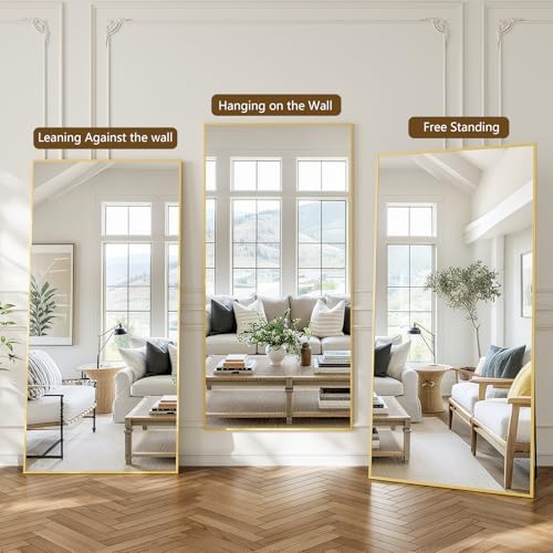 Koonmi 78"x35" Floor Mirror Full Length, Large Gold Mirror - Image 2