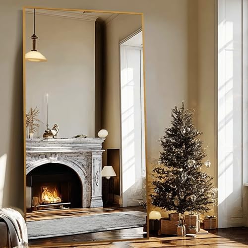 Beauty4U 79" x 39" Full Length Mirror with Stand, Gold Large Floor Mirror by Beauty4U
