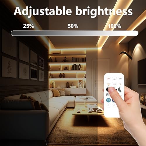 COB LED Strip Lights, Dotless LED Lights with Remote& App, 49.2ft Warm White 3000K Super Bright Dimmable 24V Flexible LED Tape Light,Kitchen Cabinet,Office,Stairs,Shelf Indoor Lighting. - Image 4