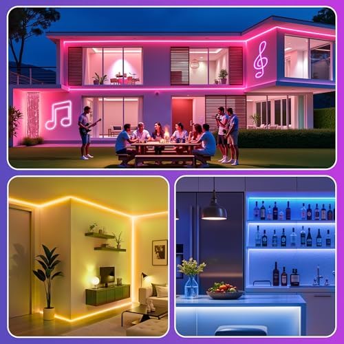 RIYO 150FT Neon Rope Lights App Remote Music Sync for Indoor Decor - Image 6