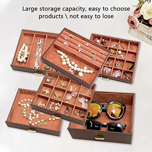 AKOZLIN 6-Tier Jewelry Box Organizer 5 Drawers Storage Extra Large Brown - Image 5