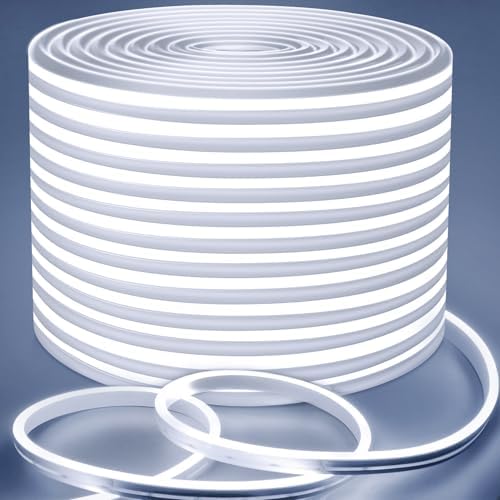 Lamomo LED Strip Lights 49.2ft, White Dimmable Neon Rope, Waterproof by Lamomo