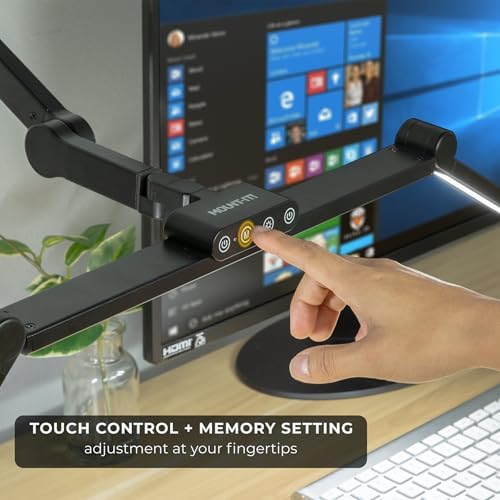 Mount-It! LED Desk Lamp with Adjustable Swing Arms and Clamp Base, Touch Control, Stepless Dimming, and 5 Color Temperatures, Eye-Caring Lighting for Work, Study, and Crafting - Image 4
