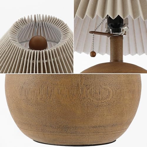 JONATHAN Y Aksel Sphere Table Lamp Coastal 17.25", Brown Wood Finish - Image 6