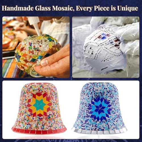 Turkish Mosaic Candle Warmer Lamp, Tiffany Style Wax Melt Warmer,Multicolor - Image 2