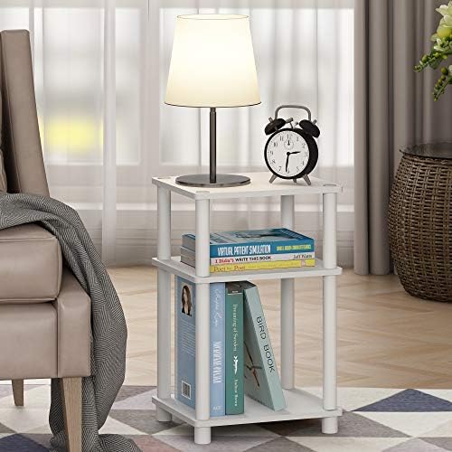 Furinno JUST Toolless 3-Tier Side Table, Open Shelf, White(Espresso) - Image 2