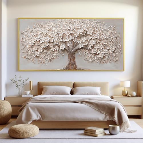Gold Framed Large Modern Canvas Wall Art Decor Prints Oversized Wall Art Pictures for Living Room Tree of Life Wall Art Prints Artwork for Walls Bedroom Office 29" X 58"Printed Decorative Painting - Image 4