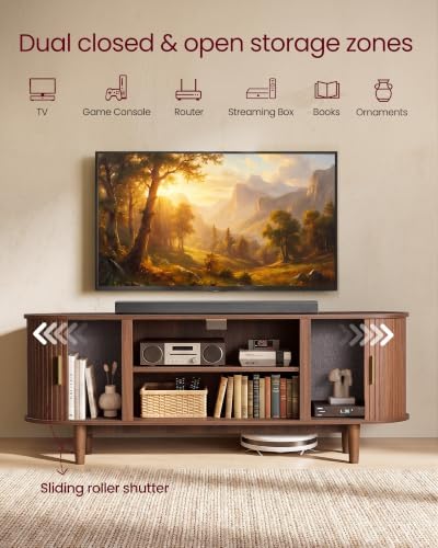 VASAGLE 58 Inch TV Stand, Mid Century Entertainment Center with Storage - Image 3