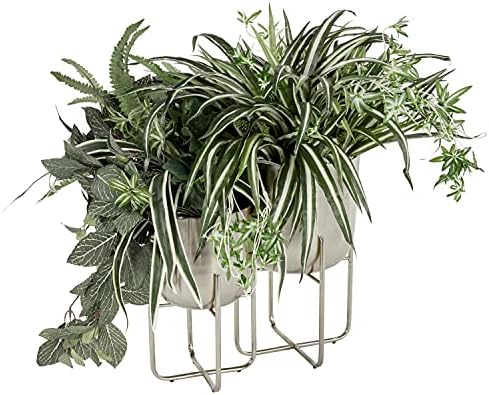 Deco 79 Metal Round Planter with Removable Stand, Set of 2 16", 13"H, Silver - Image 5