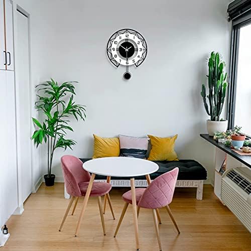 Large Wall Clock for Living Room Decor Modern Silent Pendulum Wall Clock for Home House Kitchen Bedroom Decorative Big Wall Clock Non Ticking Battery Operated Quartz for Indoor Bathroom 14 Inch - Image 3